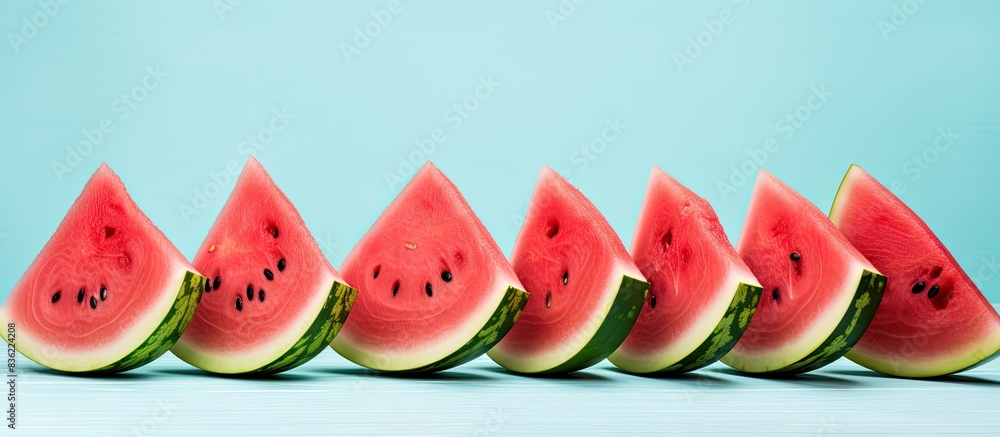 Wall mural watermelon on a white background with copy space image.