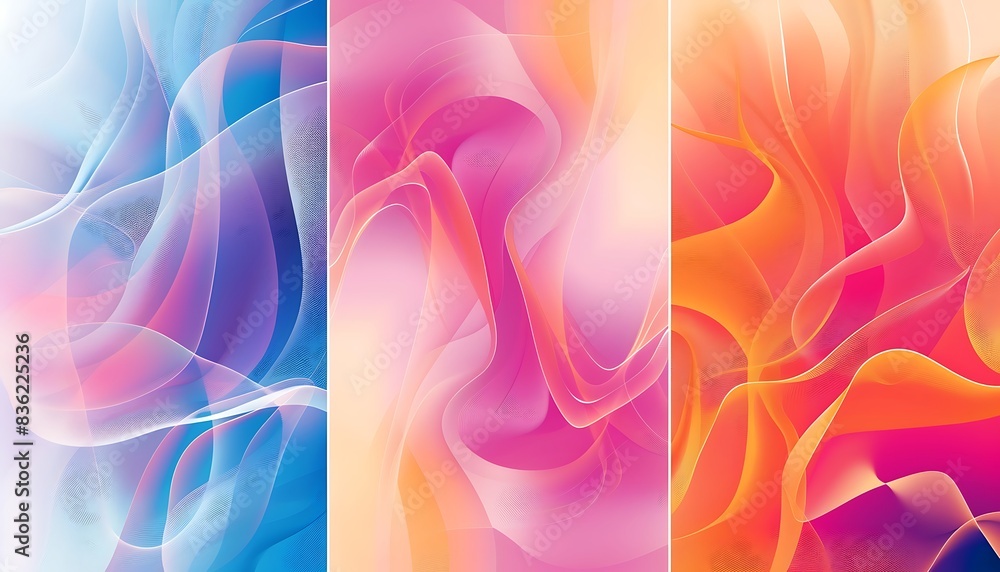 Aufkleber cover gradient design set. a4 abstract color. minimal background