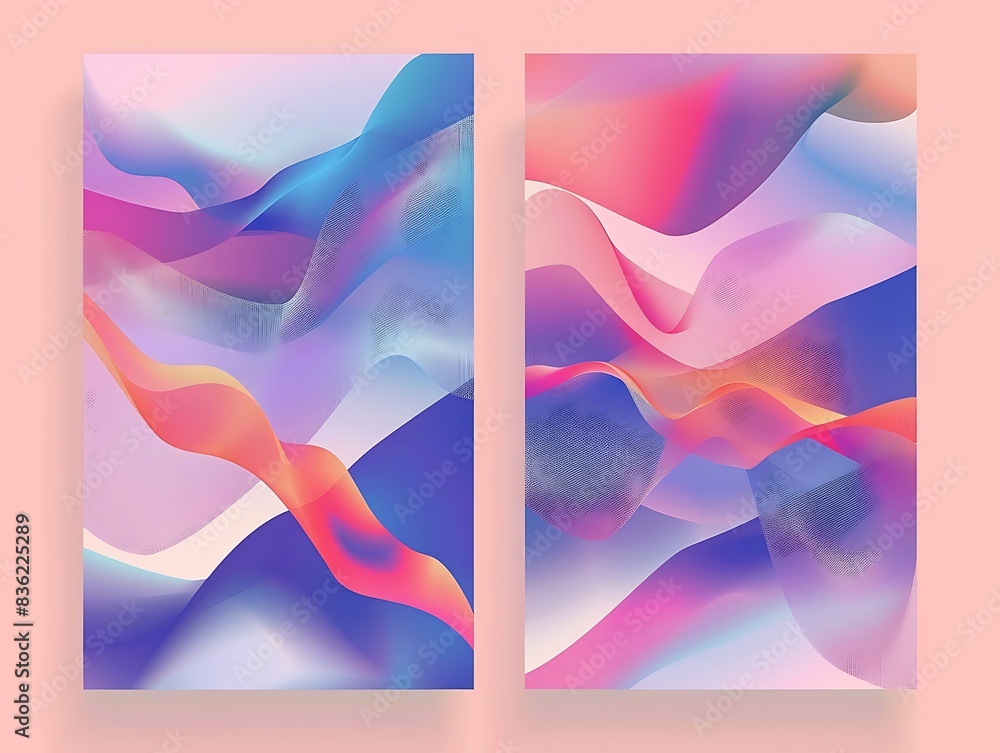 Poster cover gradient design set. a4 abstract color. minimal background