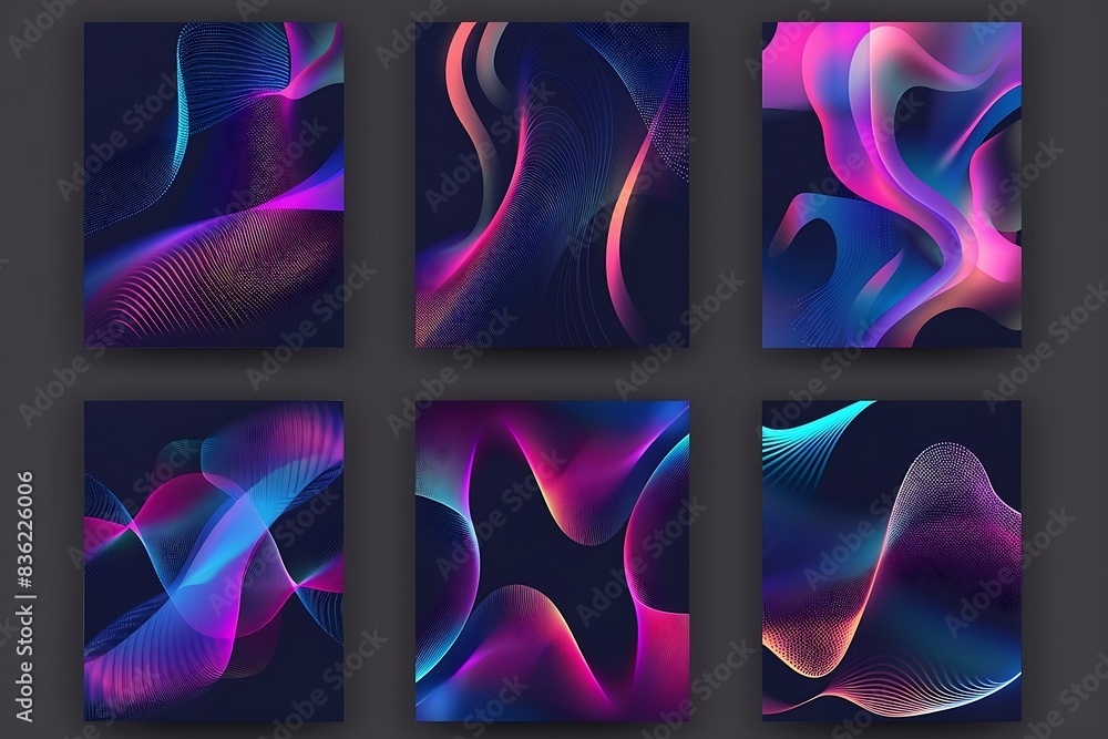Poster cover gradient design set. a4 abstract color. minimal background