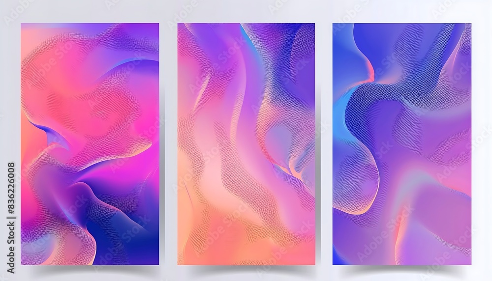 Poster cover gradient design set. a4 abstract color. minimal background