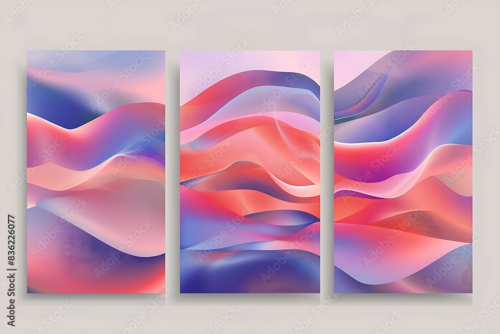 Poster cover gradient design set. a4 abstract color. minimal background