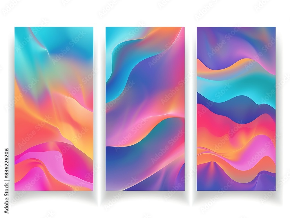 Poster cover gradient design set. a4 abstract color. minimal background