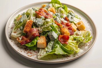 Golden Croutons and Blue Cheese Caesar Salad