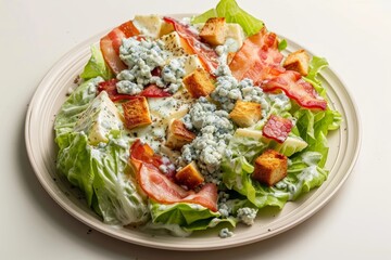 Bacon and Blue Cheese Romaine Lettuce Salad