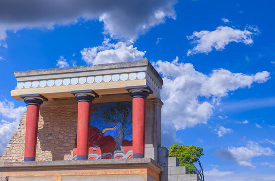 Knossos Palace, Crete (Greece): reconstructed North Entrance.