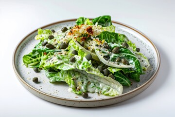Tantalizing Caesar Salad with Crispy Capers and Garlic Breadcrumbs