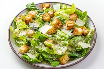 Golden Croutons and Fresh Parmesan on a Classic Caesar Salad