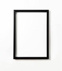 Minimalist black picture frame on a white background, with a simple and elegant style