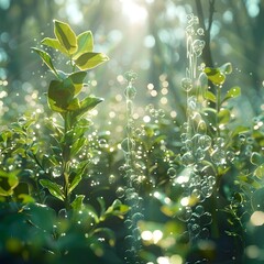 Sunny Leaves in Nature's Light