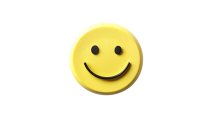 Fototapeta premium A row of simple yellow smiley faces on a white background