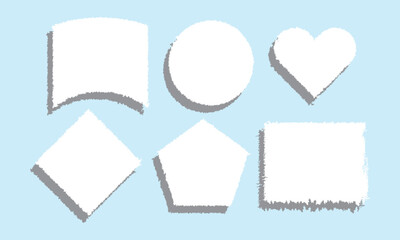 Torn paper frames with rough edges vector set. White square shapes with ripped jagged borders on Black background. Vintage grunge boxes for collage, text, banner, sticker design.eps 10 