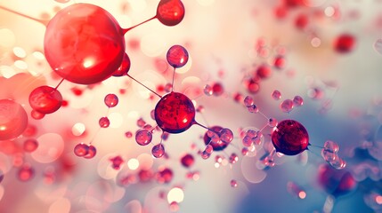 Abstract molecular structures with neon accents, focus on, futuristic science, dynamic, manipulation, research lab backdrop