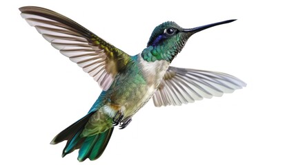 Fototapeta premium beautiful colorful hummingbird on white background