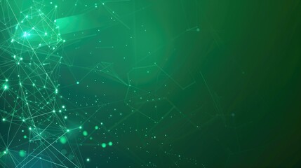 Obraz premium Digital technology banner concept, blue green background with technology light effect, abstract technology, big data, connection lines.