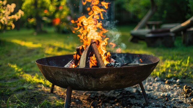 Barbecue party fire pit