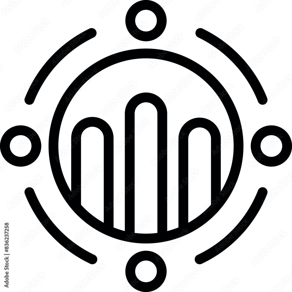 Poster abstract sunburst badge icon with versatile geometric shape and minimalist monochrome design for cor