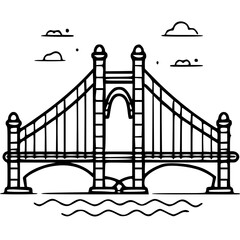 Bridge icon, architecture icon, transportation icon, construction icon, building icon, travel icon, business icon, industry icon, industrial icon, railway icon, pillar icon, urban icon, drawbridge