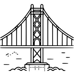 Bridge icon, architecture icon, transportation icon, construction icon, building icon, travel icon, business icon, industry icon, industrial icon, railway icon, pillar icon, urban icon, drawbridge