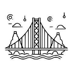 Bridge icon, architecture icon, transportation icon, construction icon, building icon, travel icon, business icon, industry icon, industrial icon, railway icon, pillar icon, urban icon, drawbridge