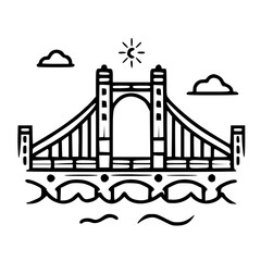 Bridge icon, architecture icon, transportation icon, construction icon, building icon, travel icon, business icon, industry icon, industrial icon, railway icon, pillar icon, urban icon, drawbridge