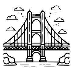 Bridge icon, architecture icon, transportation icon, construction icon, building icon, travel icon, business icon, industry icon, industrial icon, railway icon, pillar icon, urban icon, drawbridge