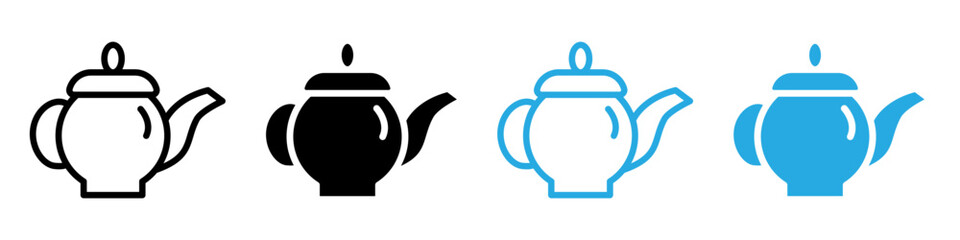 Teapot icon logo set vector