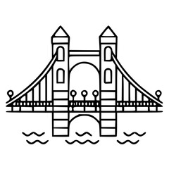 Bridge icon, architecture icon, transportation icon, construction icon, building icon, travel icon, business icon, industry icon, industrial icon, railway icon, pillar icon, urban icon, drawbridge