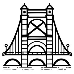 Bridge icon, architecture icon, transportation icon, construction icon, building icon, travel icon, business icon, industry icon, industrial icon, railway icon, pillar icon, urban icon, drawbridge