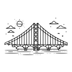 Bridge icon, architecture icon, transportation icon, construction icon, building icon, travel icon, business icon, industry icon, industrial icon, railway icon, pillar icon, urban icon, drawbridge