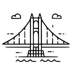 Bridge icon, architecture icon, transportation icon, construction icon, building icon, travel icon, business icon, industry icon, industrial icon, railway icon, pillar icon, urban icon, drawbridge