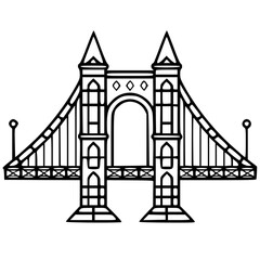 Bridge icon, architecture icon, transportation icon, construction icon, building icon, travel icon, business icon, industry icon, industrial icon, railway icon, pillar icon, urban icon, drawbridge