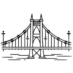 Bridge icon, architecture icon, transportation icon, construction icon, building icon, travel icon, business icon, industry icon, industrial icon, railway icon, pillar icon, urban icon, drawbridge