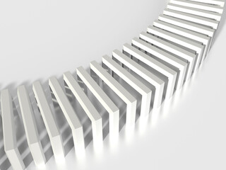 光が差し込んだカーブしたトンネルの3Dイラスト