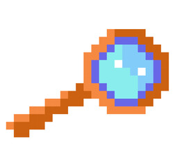 Obraz premium Pixel art illustration magnifying glass. Pixelated lup. magnifying glass lup icon pixelated for the pixel art game and icon for website and video game. old school retro.