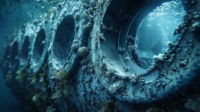 A rusty pipe with holes in it