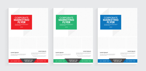 A4 marketing flier design. Set of fliers, flyer, leaflets, door hangers, and service paper. Business print marketing material vector design.

