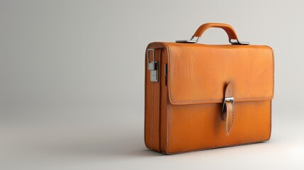 3d realistic briefcase is on the right with the copy space area
