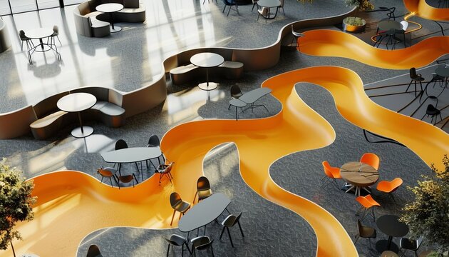 3D Model Abstract Art of Revolutionary interdisciplinary abstract open office ecosystem promoting collaboration