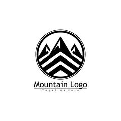 Three mountains logo design with steep slopes