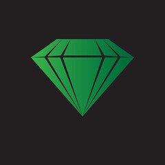 vector gem design, green emerald