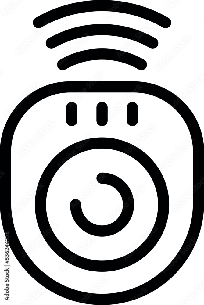 Wall mural Contemporary vector illustration of modern wireless speaker icon in black and white with simple, minimalist design, perfect for multimedia, streaming, and mobile applications - Wall murals