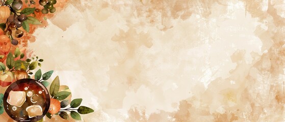 Japanese curry watercolor style with ample copyspace