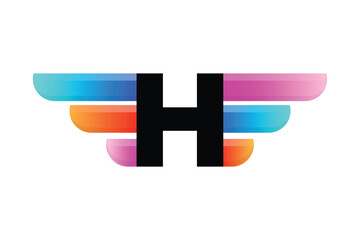 H  MODERN LOGO, LETTER H  MODERN LOGO, LOGO DESIGN, GRADIENT LOGO