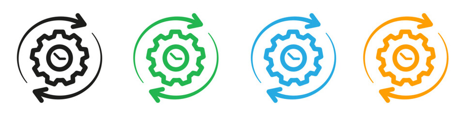 Productivity and efficiency icon mark in filled style