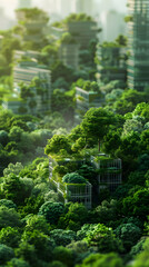 Photo realistic urban planner with green infrastructure concept for sustainable development and climate change mitigation, ideal for environmental and urban planning ads