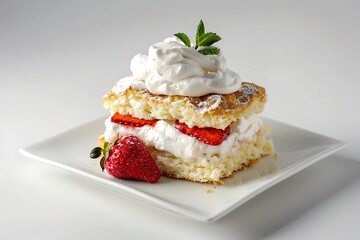 Fresh Strawberry Shortcake Layered with Cream - Homemade Dessert Perfection