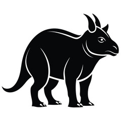 Solid color Ceratopsian animal vector design