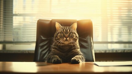 A dumb bussiness cat UHD wallpaper