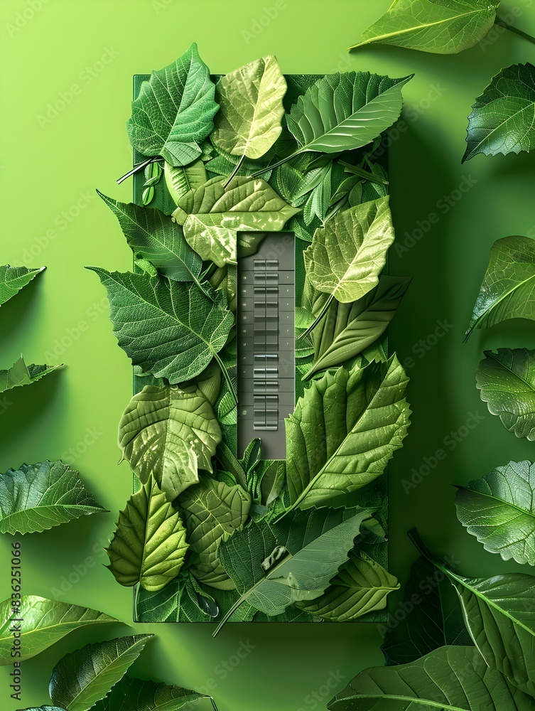 Poster eco friendly network switch with leaf patterns in